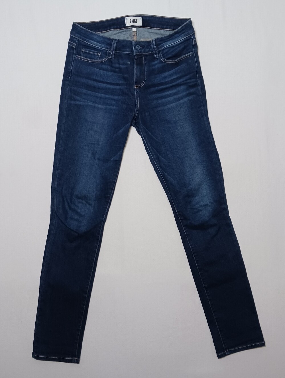 Paige Womens Skyline Skinny Jeans Size 8 Dark Wash Denim 29x32 Stretch
